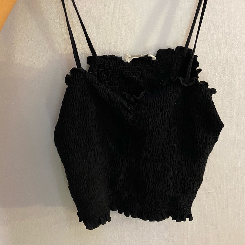 Black scrunchy tank top